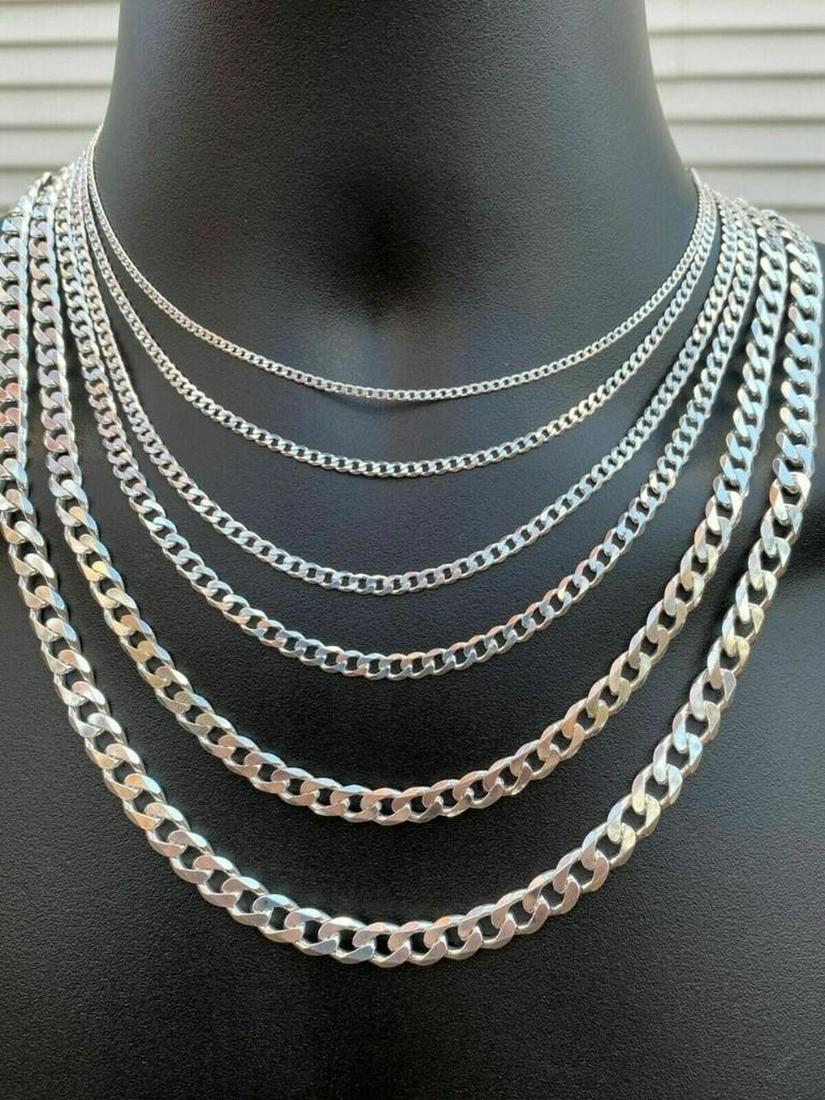 20" Solid 925 Sterling Silver Cuban Chain Necklace 5mm (1 of 3)