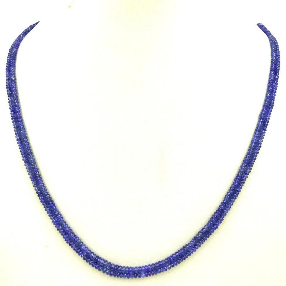Sapphire Double Lined String Bead Necklace (1 of 1)