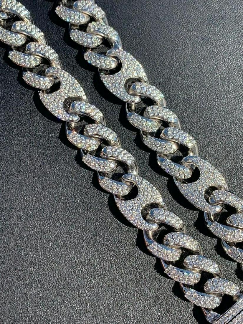 Men's 20" Miami Cuban Link Chain Diamond Real Figarucci: Men's 20" Miami Cuban Link Chain Diamond Real Stainless Steel Figarucci Choker Men's 20"