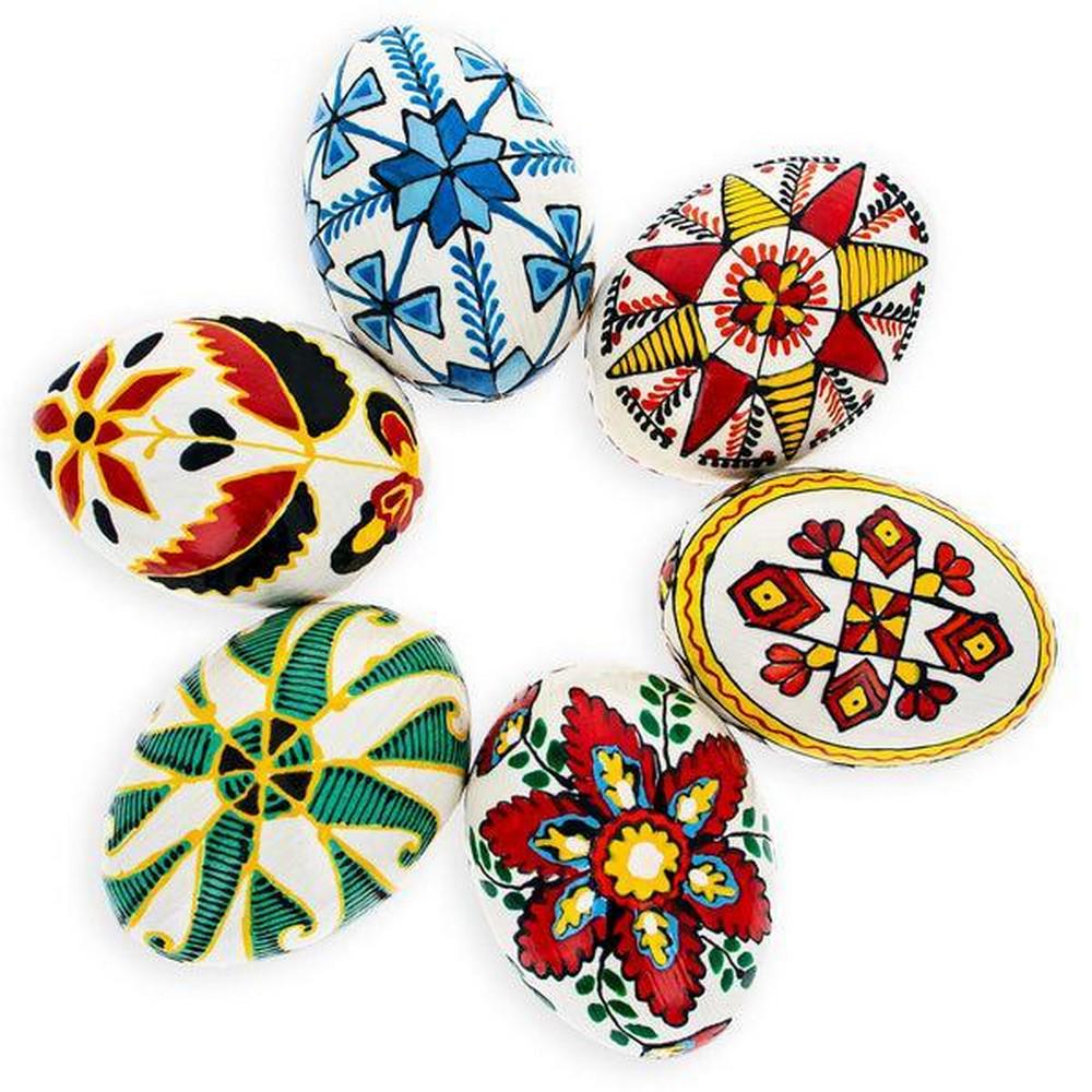 Set of 6  Ukrainian Wooden Easter Eggs (1 of 4)