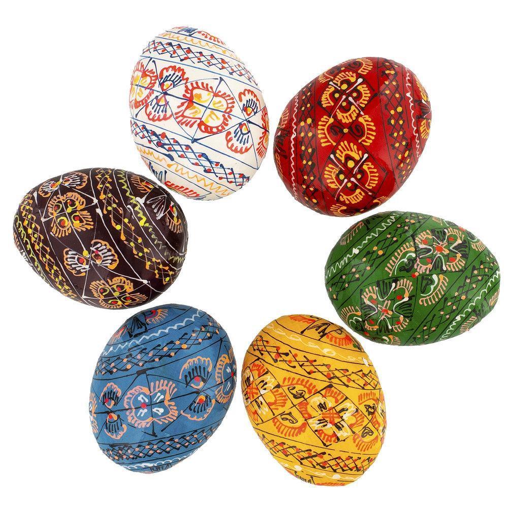 Set of 6 Wooden Ukrainian Easter Eggs (1 of 2)