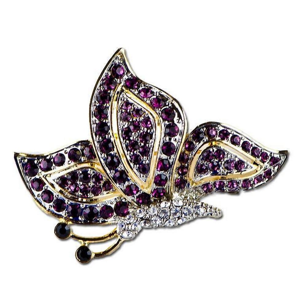 RUBY RED BUTTERFLY RUSSIAN BROOCH (1 of 2)