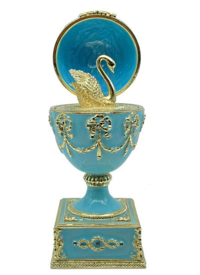 Beautiful Robin Egg Blue Faberge Inspired Egg (1 of 4)