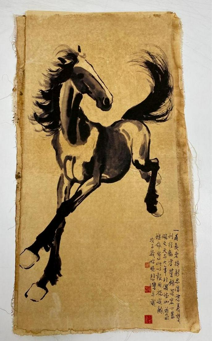 Old Chinese Scroll Print by  Xu Beihong (1 of 2)