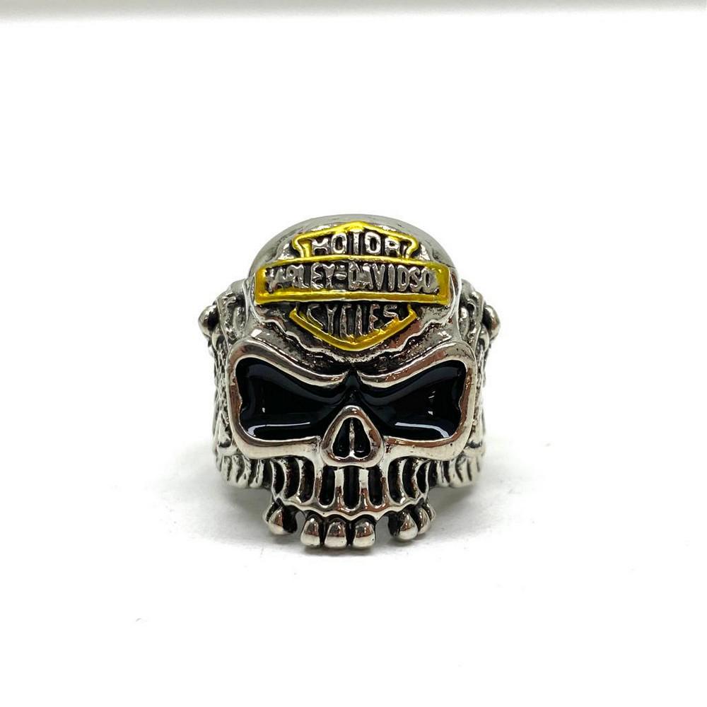 Mens Harley Davidson Skull Head Motorcycle Ring Size 10 (1 of 2)