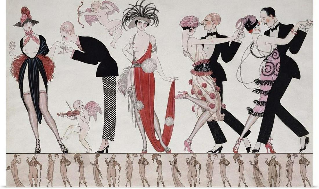 The Tango Wall Art Print: The Tango Wall Art Print George Barbier George Barbier (1882â€“1932), also known as Georges Augustin Barbier, is one of the great French illustrators of the early twentieth century. He is famous