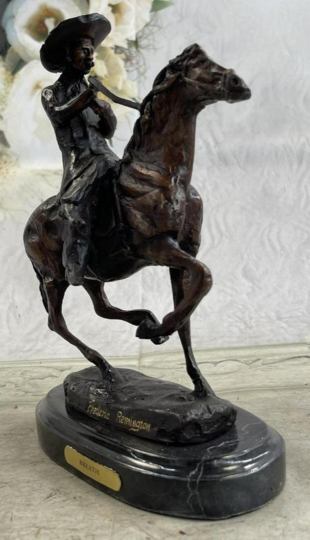 BREATH Frederic Remington Bronze Cowboy Statue Sculpture Western Art 9