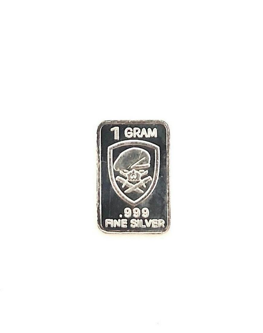 Novelty 1 Gram .999 Silver Bar - "Special Forces Bravo Six One" (1 of 2)