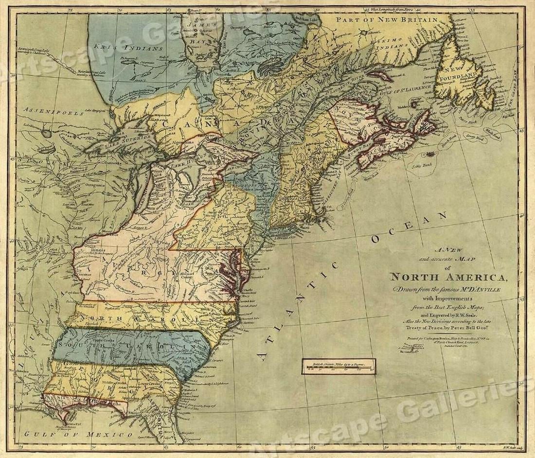 1771 Early American 13 Colonies East Coast Vintage Map: 1771 Early American 13 Colonies East Coast Vintage Map This is a great Classic Map originally Published circa 1771. This Map shows the early American Colonies just before the Revolutionary War. The wo