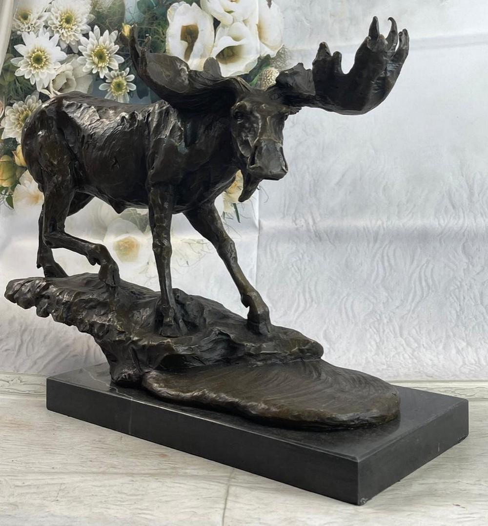 Signed Bugatti Wildlife Large Moose Sculpture Hot Cast Home Cabin Decor Figure (1 of 8)