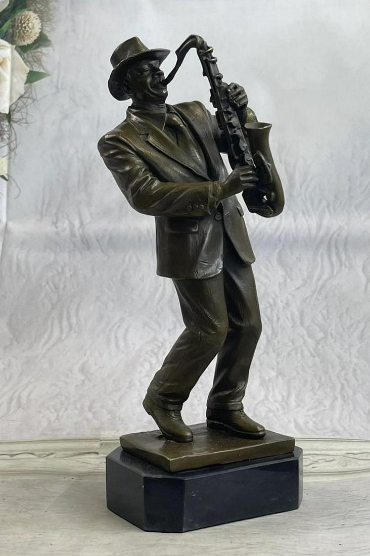 Hot Cast Saxophone Player Bronze Sculpture (1 of 5)