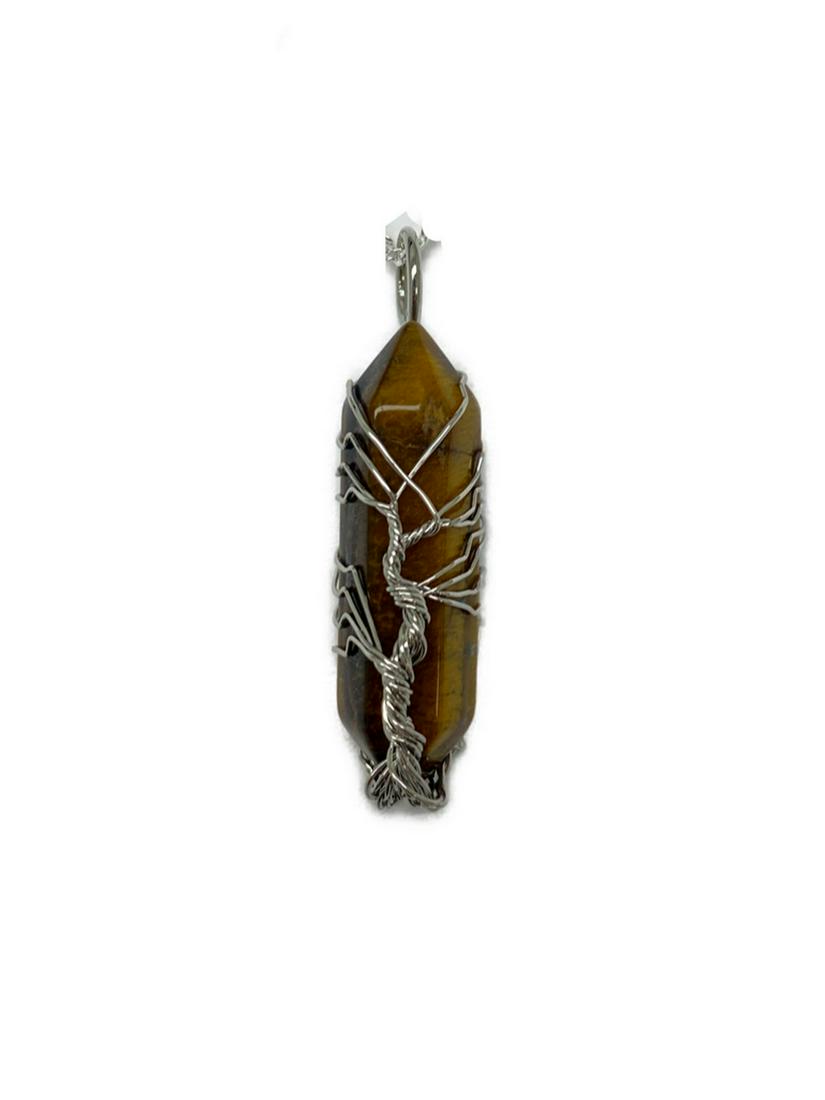 Tigers Eye Gem Stone Chakra Reiki Healing Amulet With Silver Tree Of Life Details: Tigers Eye Gem Stone Chakra Reiki Healing Amulet With Silver Tree Of Life Details A stone of protection, Tiger's Eye may also bring good luck to the wearer. It has the power to focus the mind, pro
