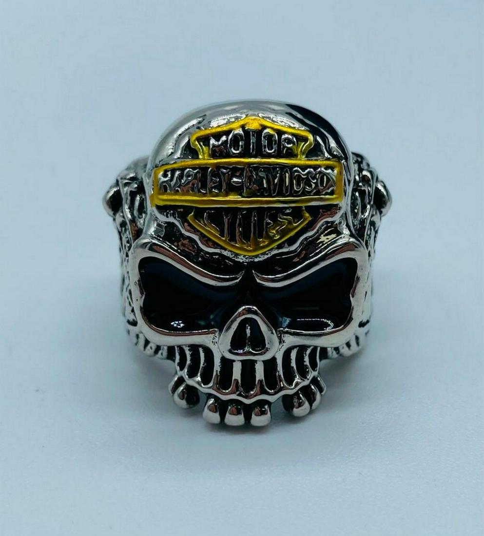 Mens Harley Davidson Skull Head Motorcycle (1 of 2)