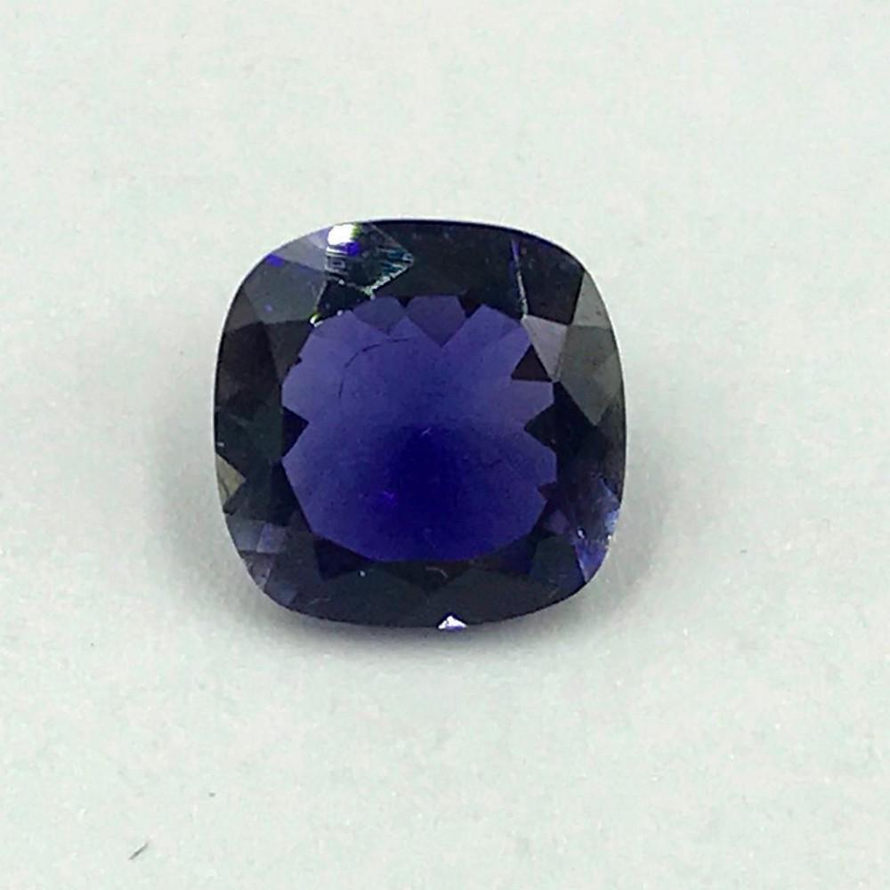 Iolite Cushion Faceted: Iolite Cushion Faceted Iolite cushion large size, clean piece, Size- 9 mm, Weight- 1.96 ct View photos for further details.