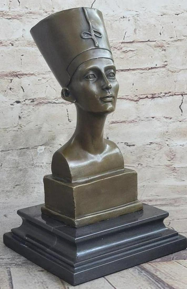 Egyptian Queen Nefetiti Bronze Bust Sculpture (1 of 5)