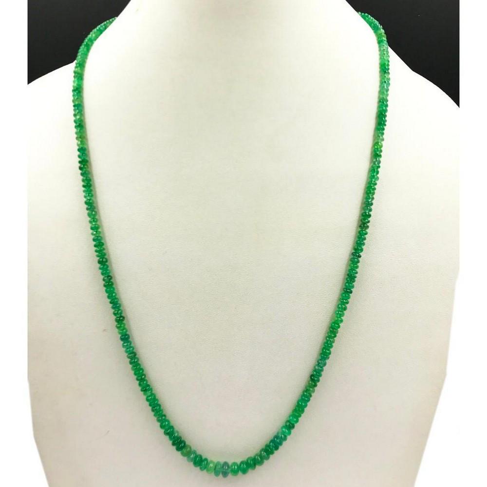 Plain Emerald String Bead Necklace (1 of 1)