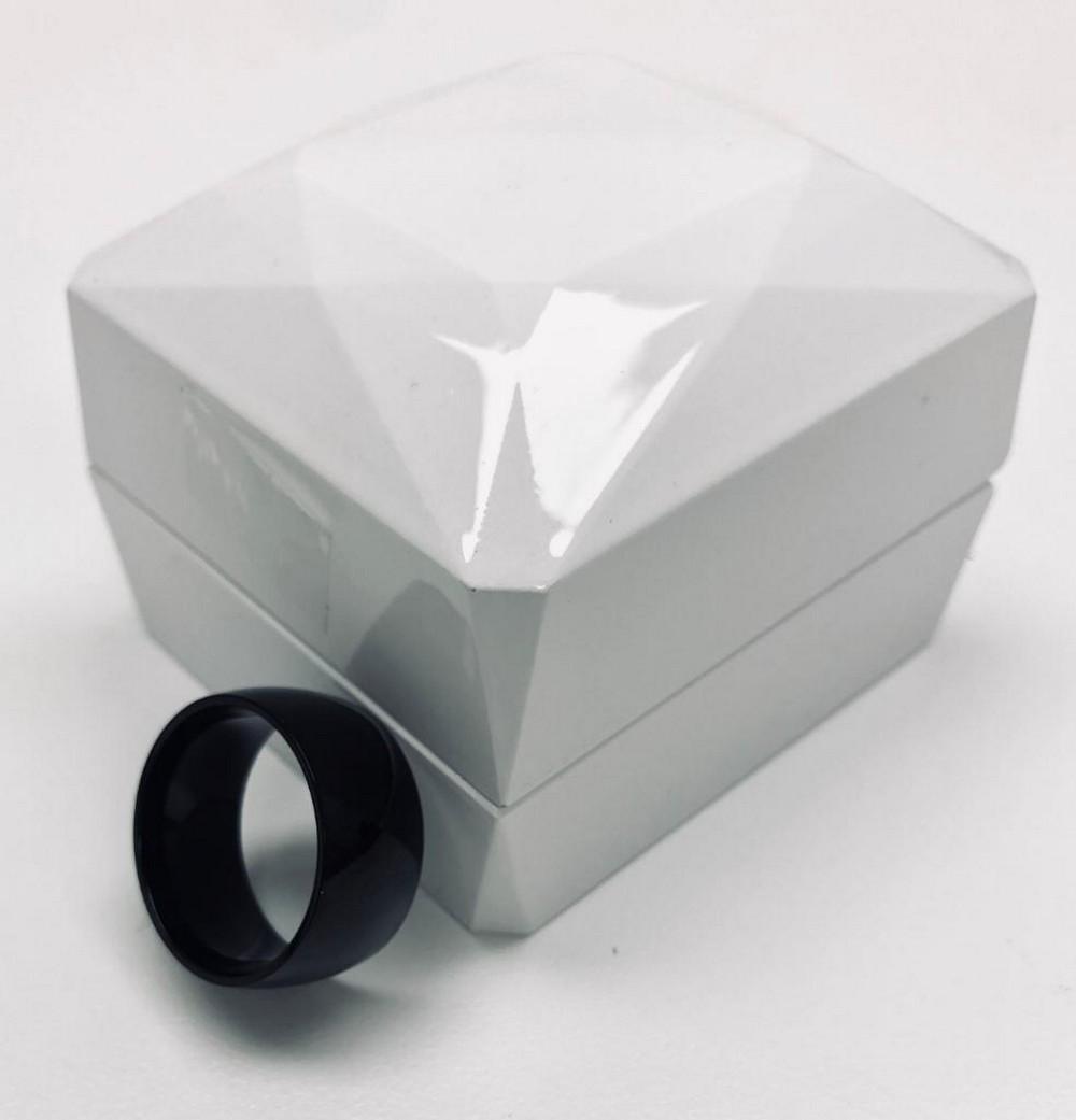 Pure Black Titanium Size 10 Mens Ring (1 of 2)