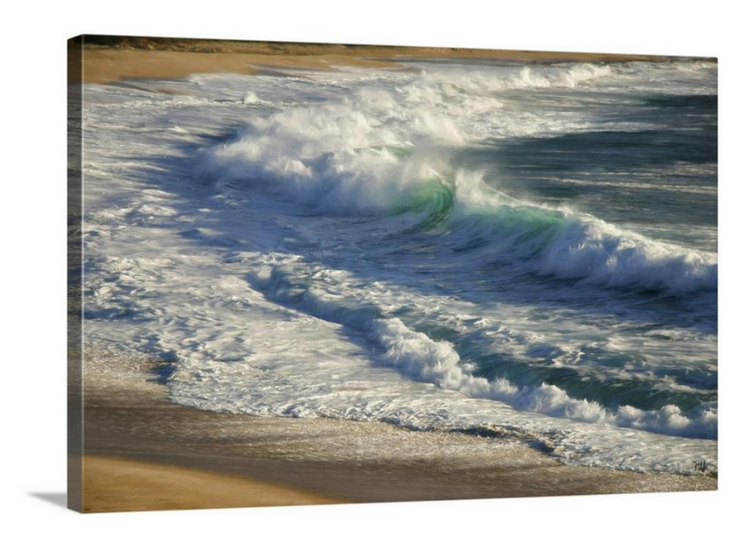 Carmel Beach Wave California Canvas Reproduction: Carmel Beach Wave California Canvas Reproduction by Michael Kent Lynberg Late afternoon light adds warmth to the crest of this wave in Carmel, California, contrasting with the cool blues and teals of