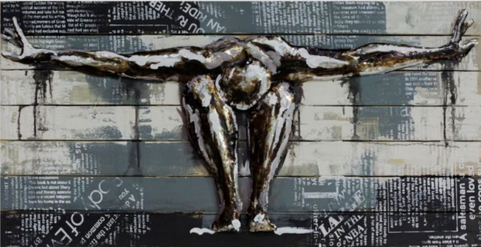 3D Oil Painting of Outstretched Arms on a Metal Canvas (1 of 1)