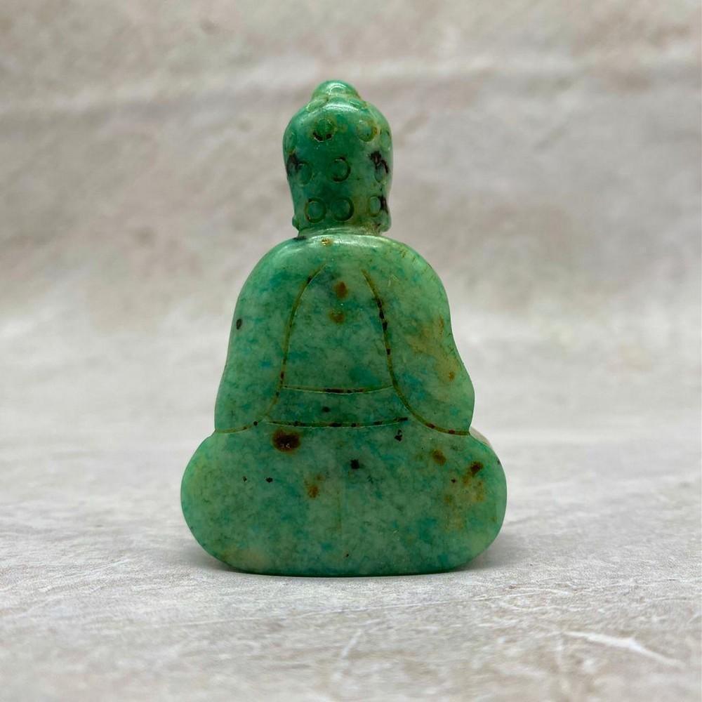 Chinese Green Jade Carved Resting Buddha Figure (1 of 2)