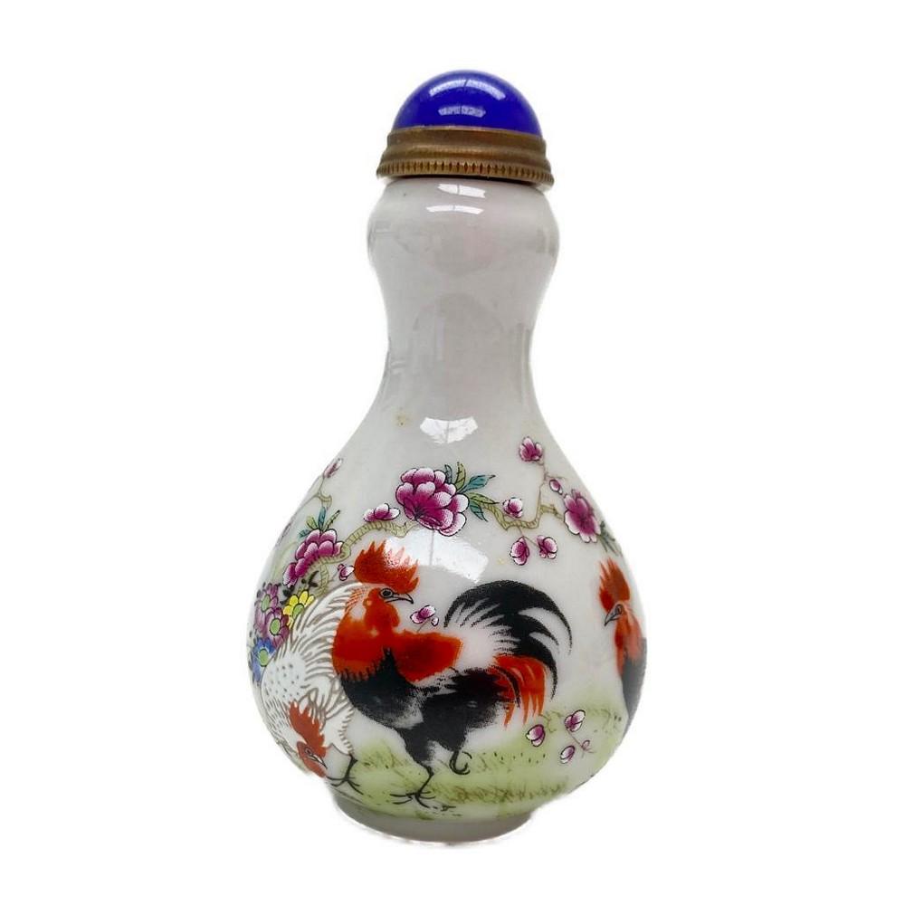 Rooster Chinese Handmade Porcelain And Lapis Lazuli Snuff Bottle (1 of 6)
