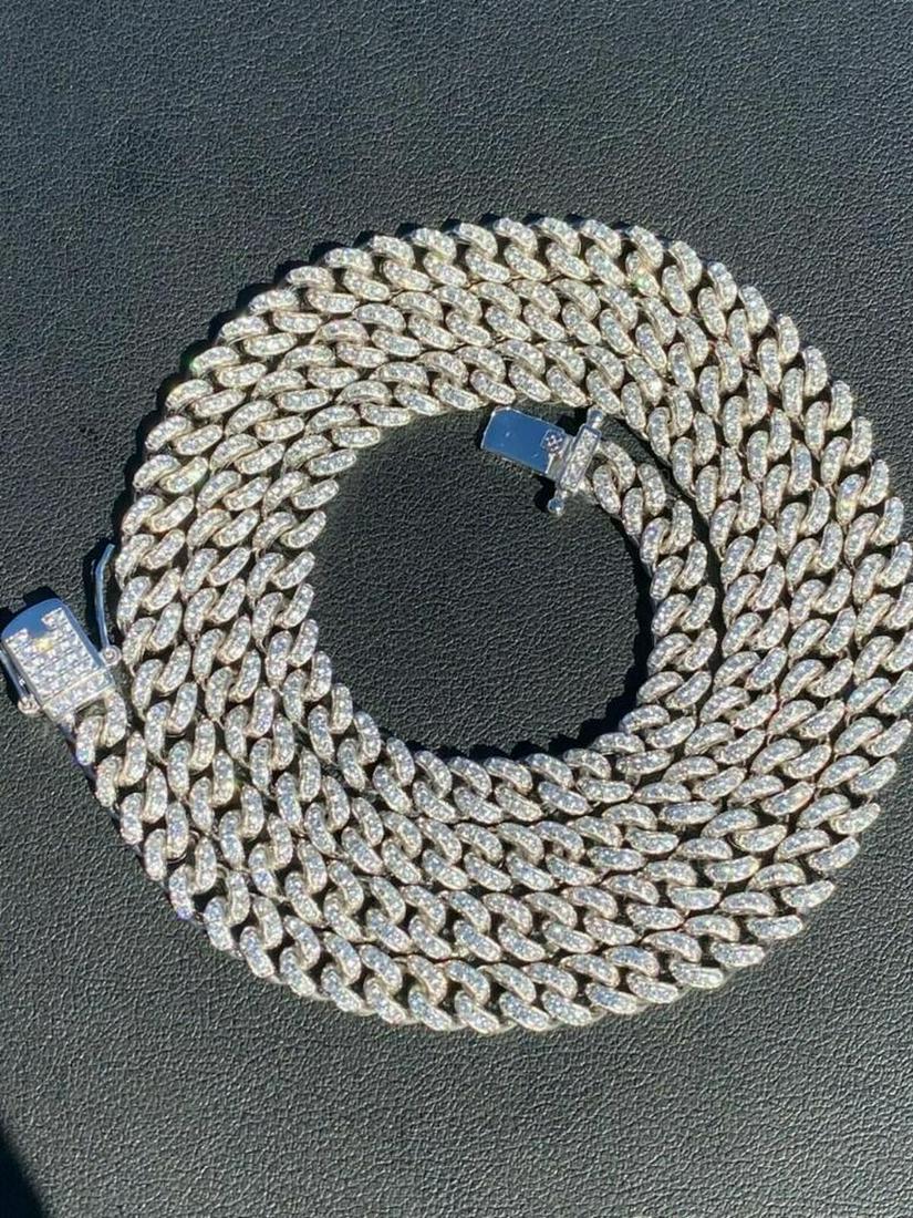 20" California Cuban Iced Solid 925 Silver Chain Figurrucci Necklace 6mm Width (1 of 4)