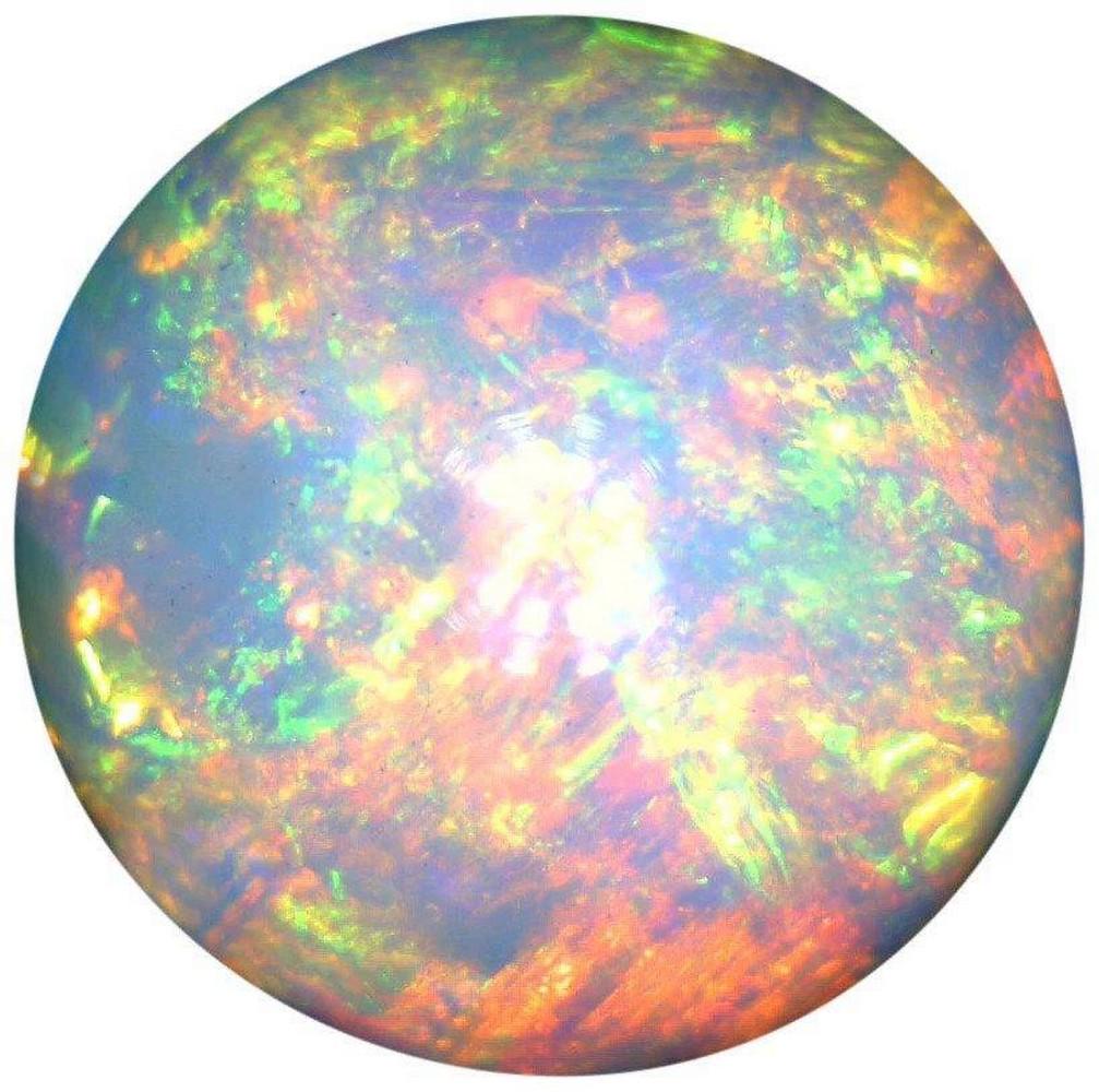 AAA+ Grade Natural Fine Fire Opal - Round Cabochon - Ethiopia Mined (1 of 1)