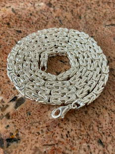 REAL Solid .925 Sterling Silver Byzantine Rope Chain Men's Necklace: For auction is a gorgeous unique Men's Real Solid .925 Sterling Silver Byzantine Rope Necklace! Made of 100% stamped silver - this will not tarnish or wear!<
