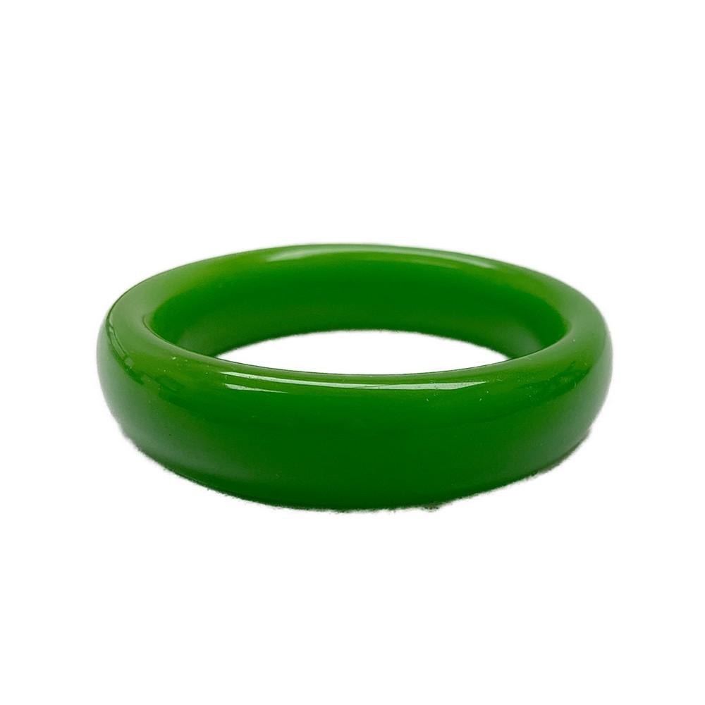 Ladies Chinese Green Jade Carved Bangle (1 of 2)