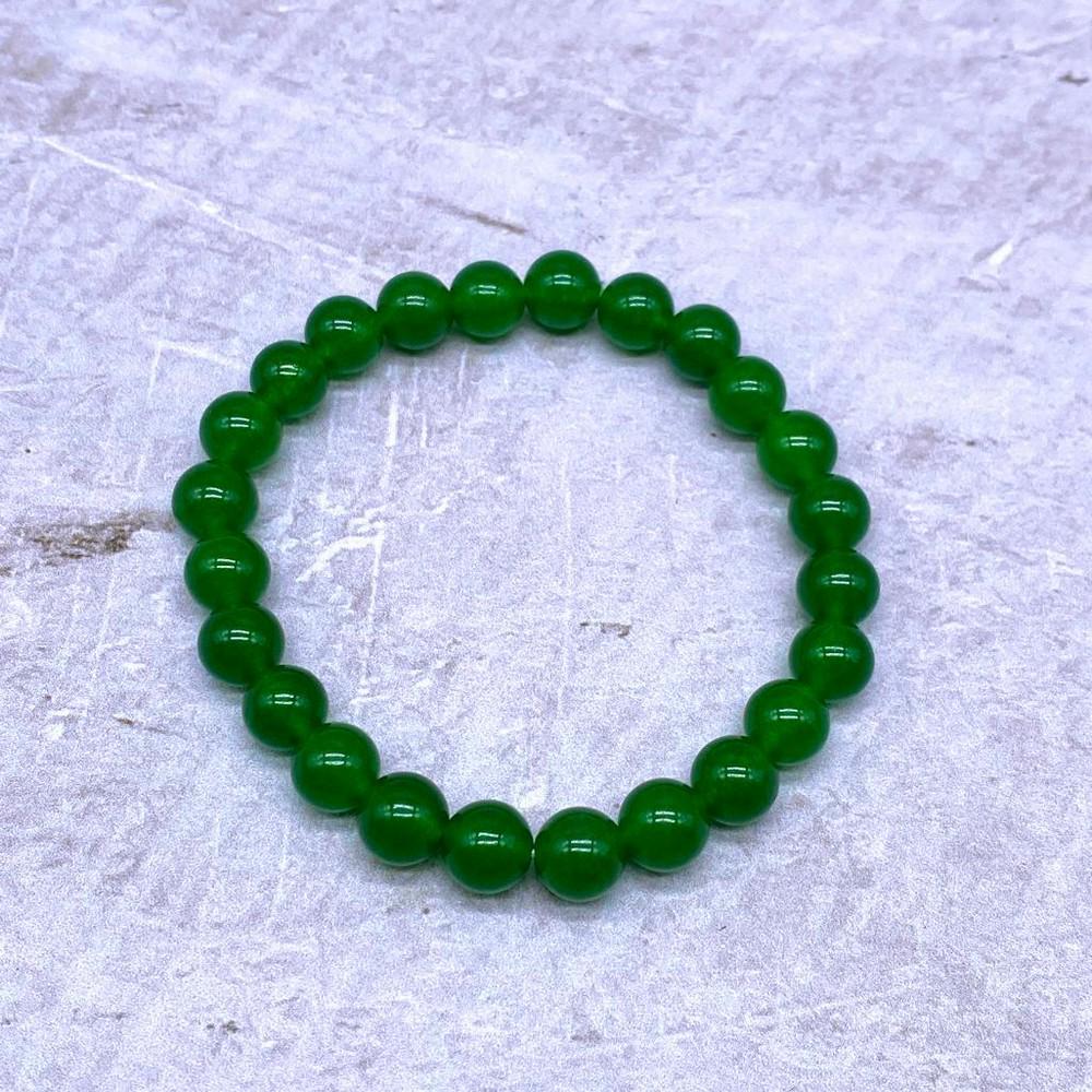 This Beautifully Crafted Asian Green Jade Beaded Bracelet (1 of 1)