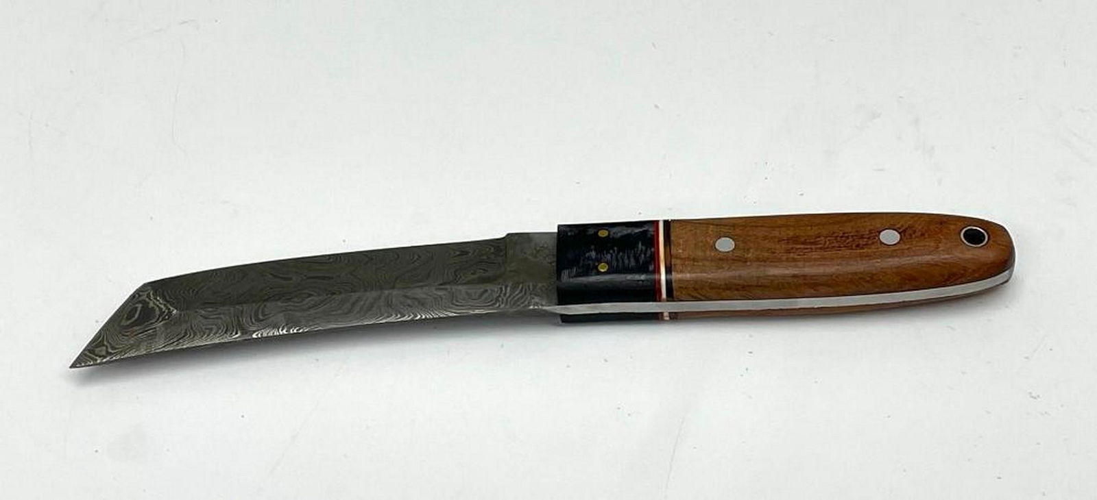 Rare Superior Hunting Knife With Beautiful Wooden Handle: Rare Superior Hunting Knife With Beautiful Wooden Handle. This knife is truly a magnificent find, its sharp blade is shining to perfection, and its oak wood handle is amazingly smooth. Leather sheath