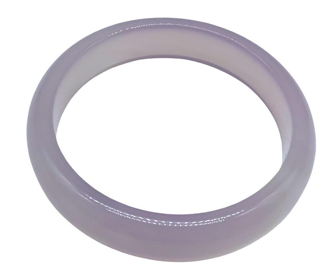 CARVED NATURAL GRADE JADE JADEITE BANGLE - PINK AGATE BRACELET 60MM (1 of 4)