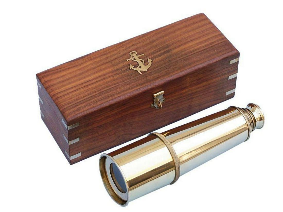 Deluxe Class Solid Brass Admiral's Spyglass Telescope (1 of 3)