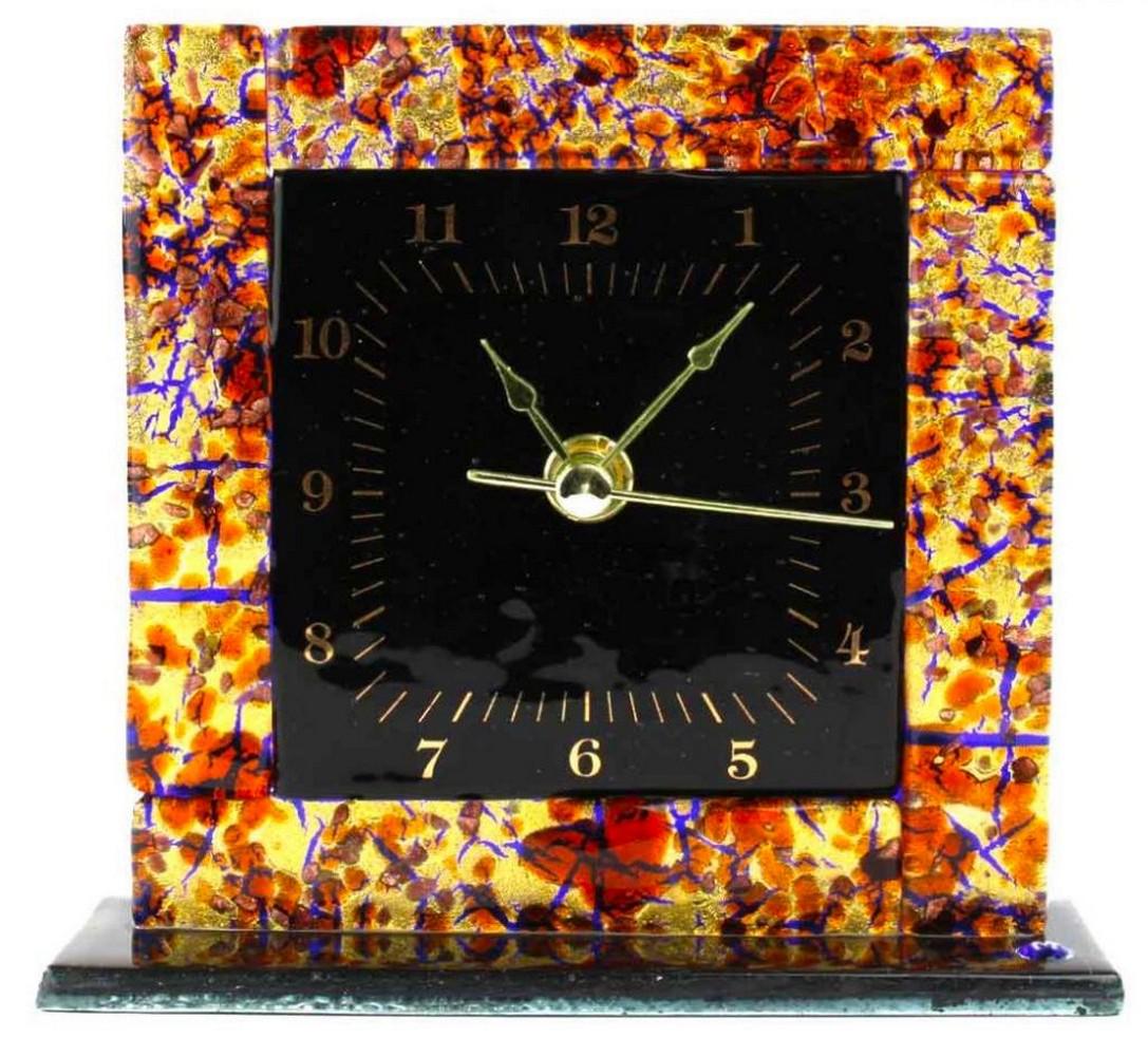 Amber Murano Glass Desk Clock (1 of 3)