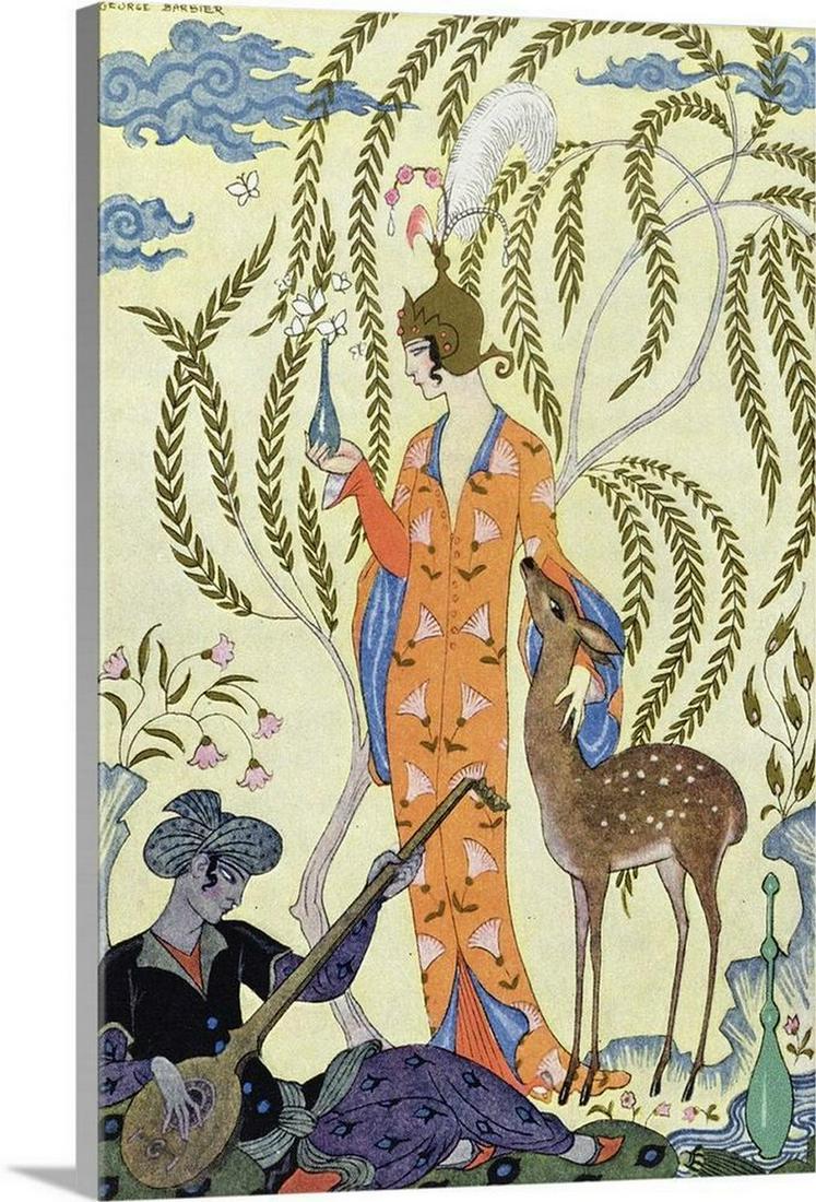 Persia, illustration from 'The Art of Perfume', 1912 By George Barbier Canvas Reproduction: Persia, illustration from 'The Art of Perfume', 1912 By George Barbier Canvas Reproduction George Barbier (1882â€“1932), also known as Georges Augustin Barbier, is one of the great Frenc