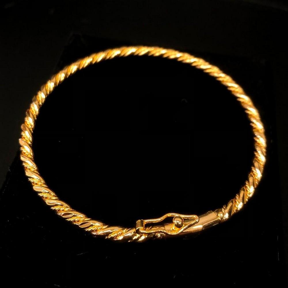 Ladies 10k Yellow Gold Plated Rope Braid Bracelet (1 of 2)