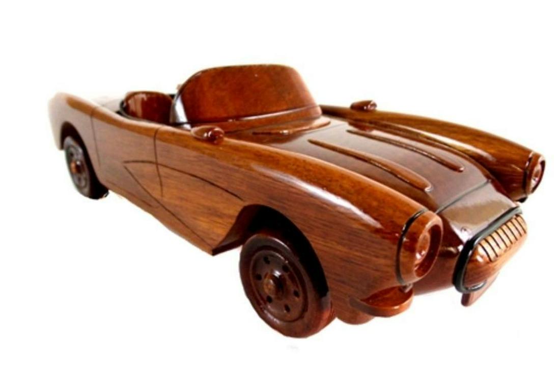 1957 Corvette Convertible Mahogany Wood Model (1 of 5)