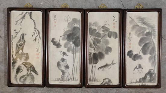 Birds & Flowers Paper Scroll set by Ba Da Shan Ren: Birds & Flowers Paper Scroll Set by Bada Shanren Chinese Name: æ˜Žæœ«æ¸…åˆ å…«å¤§å±±äºº èŠ±é¸Ÿå›¾ Dimensions: 48Ã—23CM Bada Shanren was born