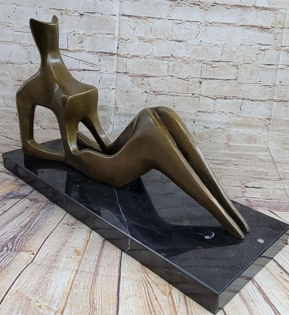 Large Henry Moore Reclining Woman Bronze Sculpture (1 of 5)