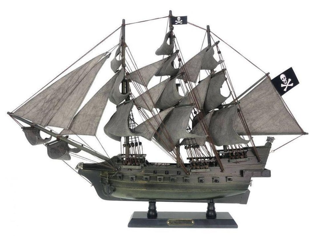 Wooden Flying Dutchman Limited Model Pirate Ship 26": Wooden Flying Dutchman Limited Model Pirate Ship 26" Sail into the unknown with this tall ships models inspired by the famous ghost ship known throughout history at the Flying Dutchman. Resting e