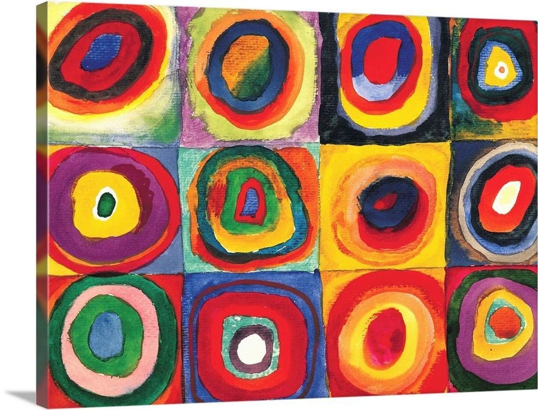 Squares with Concentric Circ Canvas Reproduction by Wassily Kandinsky (1 of 1)
