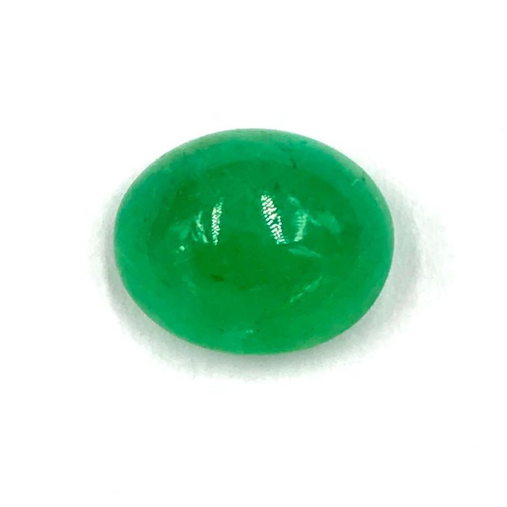 6.65ct Elegant Green Emerald Oval Shaped Cabochon Gem Stone Auction