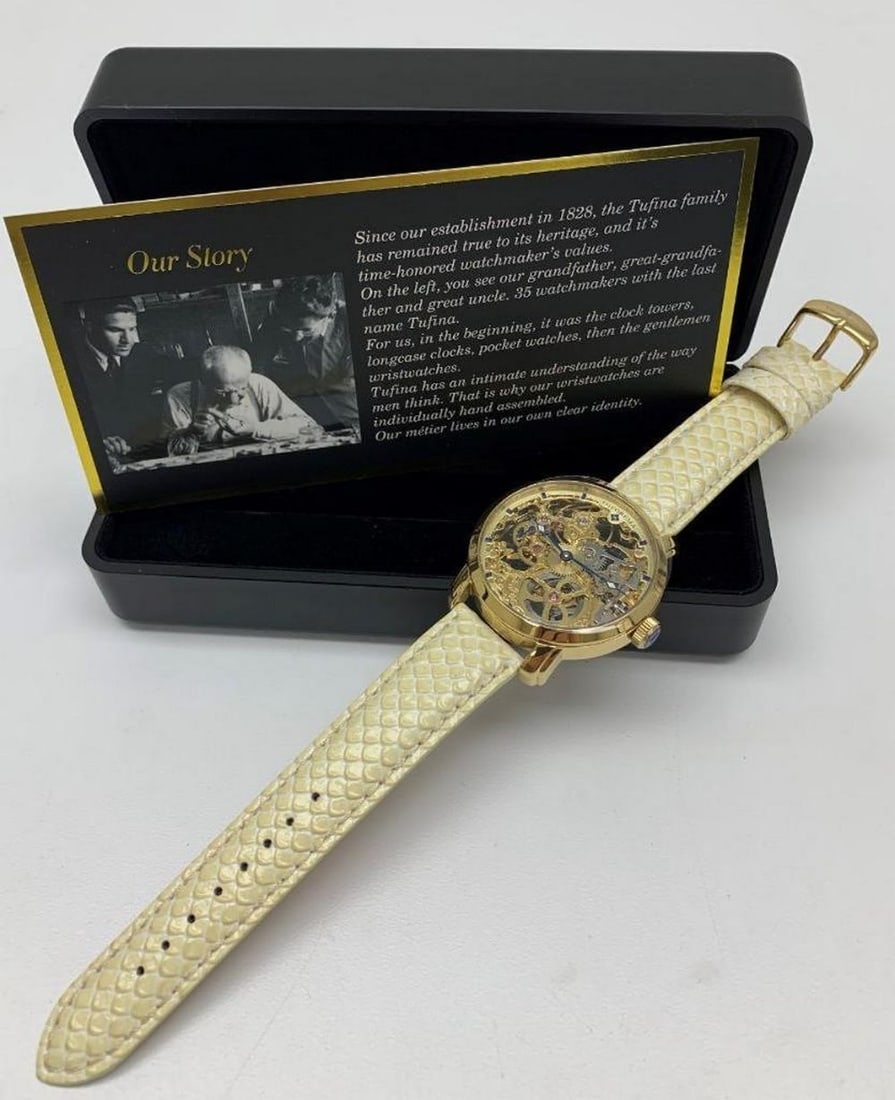 German Made Venezia Theorema 17 Jewel Automatic Time Piece With Genuine Leather Albino Python Design (1 of 2)