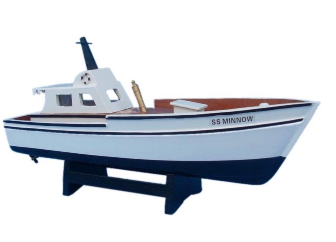 14" Wooden Gilligan's Island Minnow Model Boat (1 of 3)