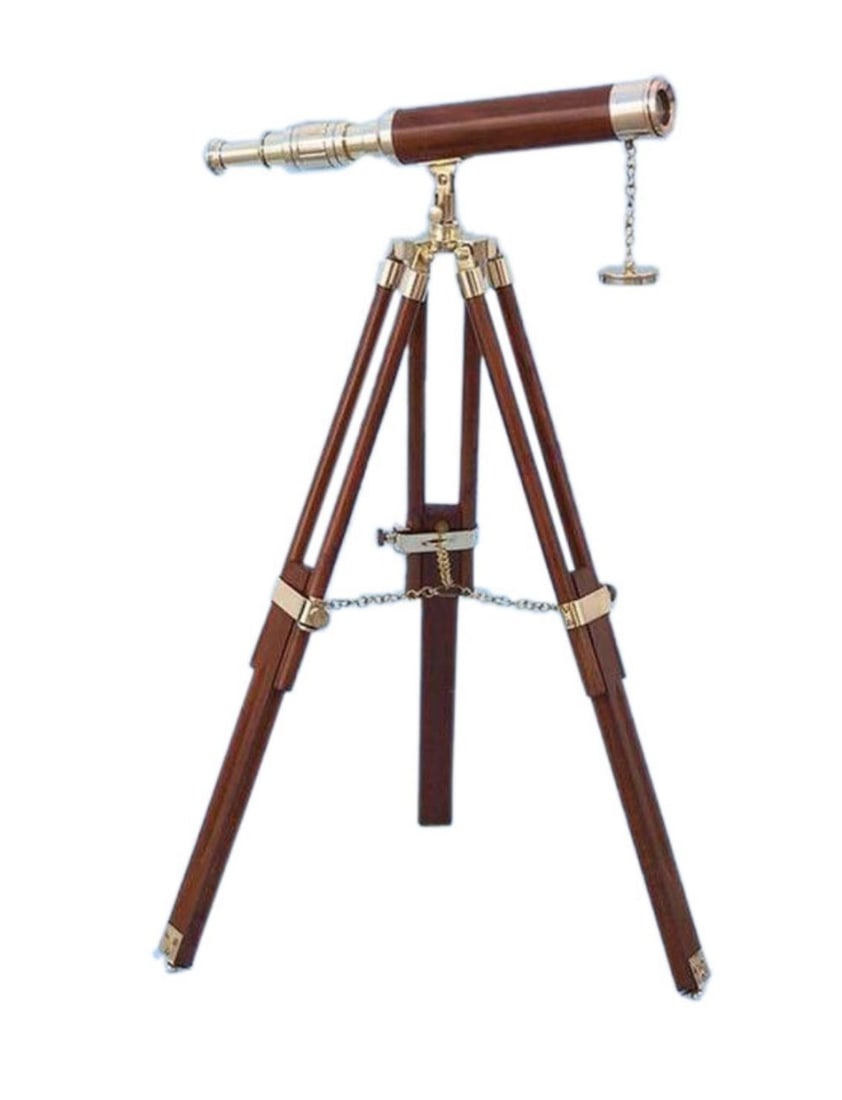 Floor Standing Brass And Wood Harbour 30" Master Telescope (1 of 4)