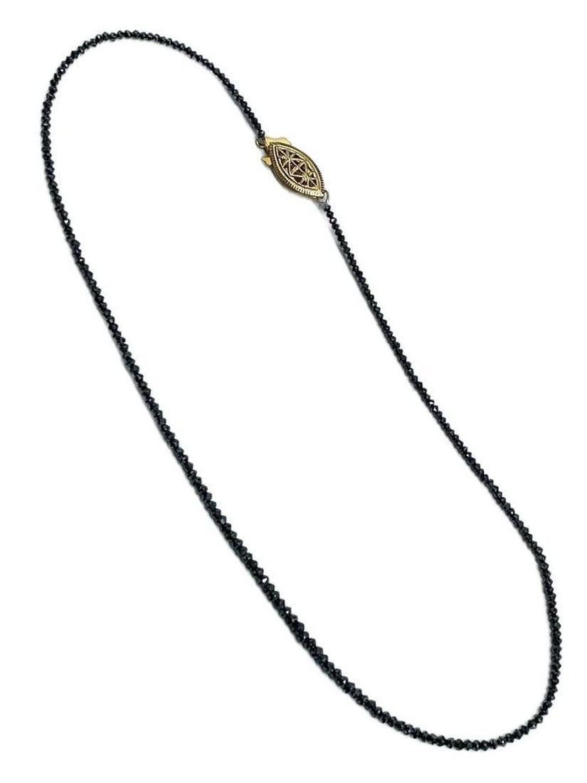 16" Spark Black Diamond Single String Bead Necklace (1 of 5)