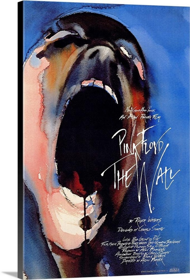 The Wall Pink Floyd Canvas Reproduction Print: The Wall Pink Floyd Canvas Reproduction Print This vertical artwork is the theatrical release poster of The Wall, the live-action and animated film in 1982 driven by the music of an album of the same