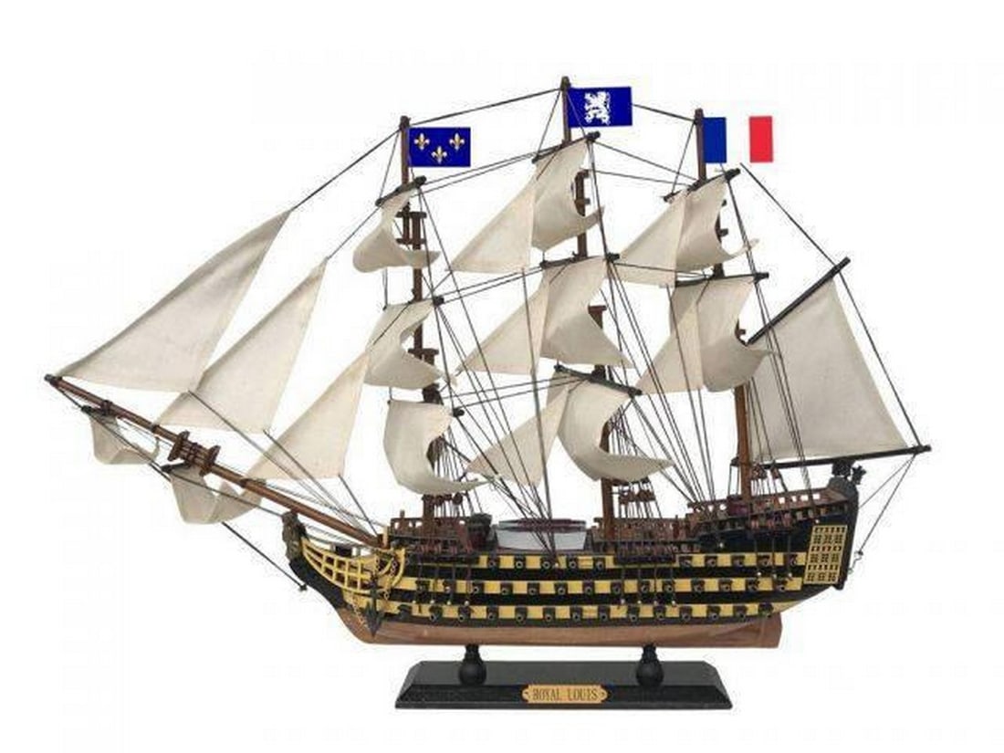 Royal Louis Wooden Tall Ship Model 24": Royal Louis Wooden Tall Ship Model 24" Inspired by the famous lineage of fighting tall ships of the line in the Royal French Navy, these adorable tall ships models of the Royal Louis a