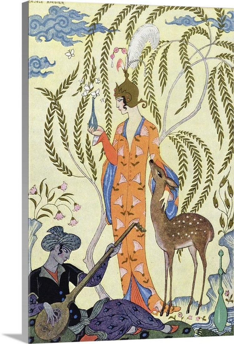 Persia, illustration from 'The Art of Perfume', 1912 By George Barbier Canvas Reproduction: Persia, illustration from 'The Art of Perfume', 1912 By George Barbier Canvas Reproduction George Barbier (1882â€“1932), also known as Georges Augustin Barbier, is one of the great Frenc
