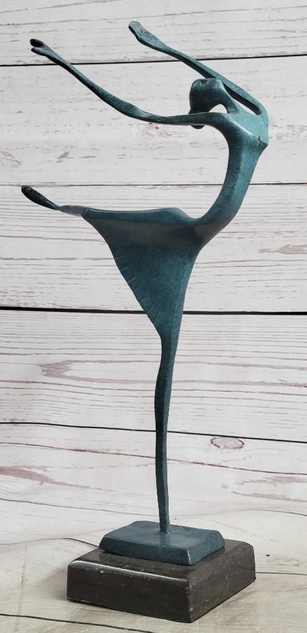 Signed Original Special Patina Abstract Modern Dancer Bronze Sculpture By Milo - 11" x 7" (1 of 6)